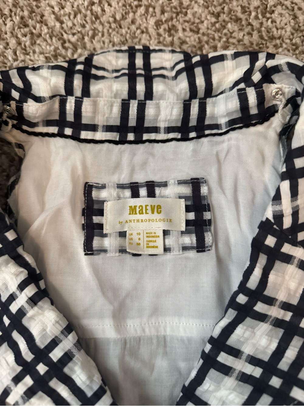 Maeve Plaid Mini Shirt Dress - Picture 4 of 6